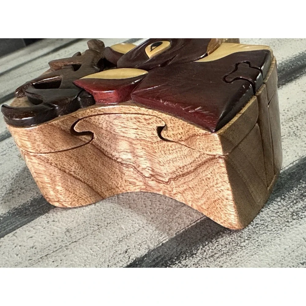 Deer‎ Head - Secret Wooden Puzzle Box Tinket Box Buck Cabin